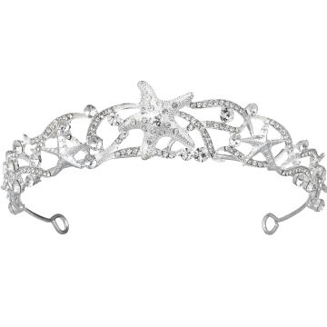 Stars Crown Headdress Bridal Headpiece Tiara Fine for Wedding Bride Dinner Party