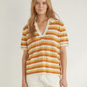 SHORT-SLEEVE V-NECK KNIT POLO