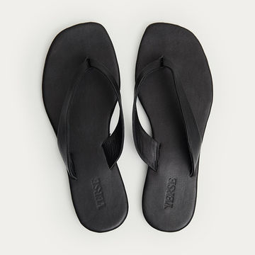 100% LEATHER FLIP-FLOPS BLACK