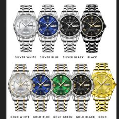 POEDAGAR Luxury Men's Watch - Waterproof, Luminous, Stainless Steel Quartz Wristwatch with Date and Week Display