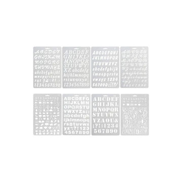 Pack of 8 Plastic Alphabet Letter Number Drawing