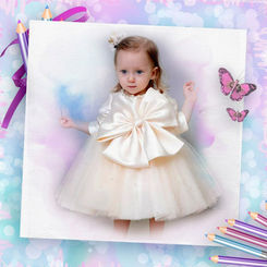 Wedding Party Flower Girls Dress Toddler Baby Girl Ball Gown Beading Carnival Costume 12M-12Y