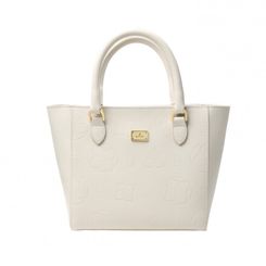 Women's leather handbag STAMPIA S NAPA ECRU