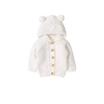 Cozy Knitted Hooded Sweater for Baby Boys and Girls: Warm Outerwear for Autumn and Winter (0-24 Months)