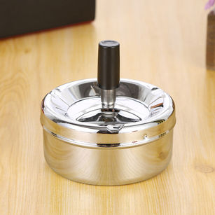 Creative Stainless Steel Windproof Rotation Lid Home Hotel Ashtray Smoker Gift