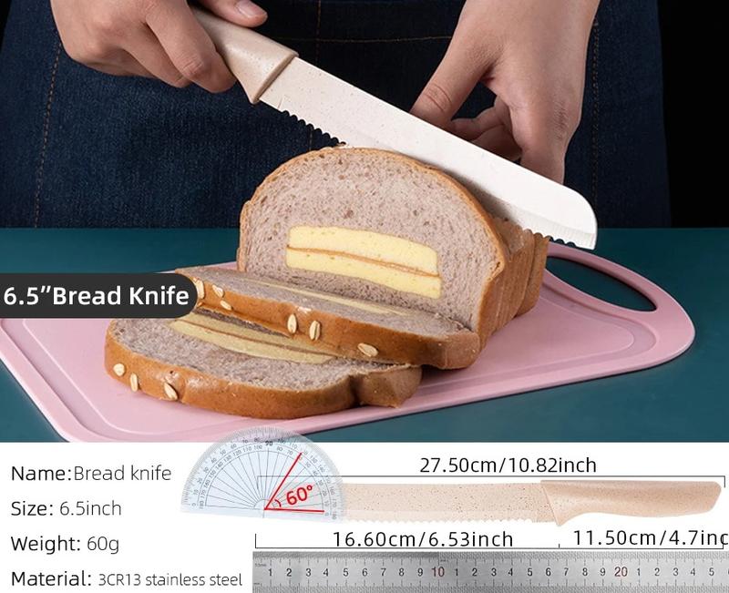 Description Picture 4 of itemColorful Macaron Stainless Steel Kitchen Knife Set with Scissors - 6 Piece Set