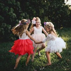 Toddler Bohemian Flower Girl Dress Summer Party Tutu Dress