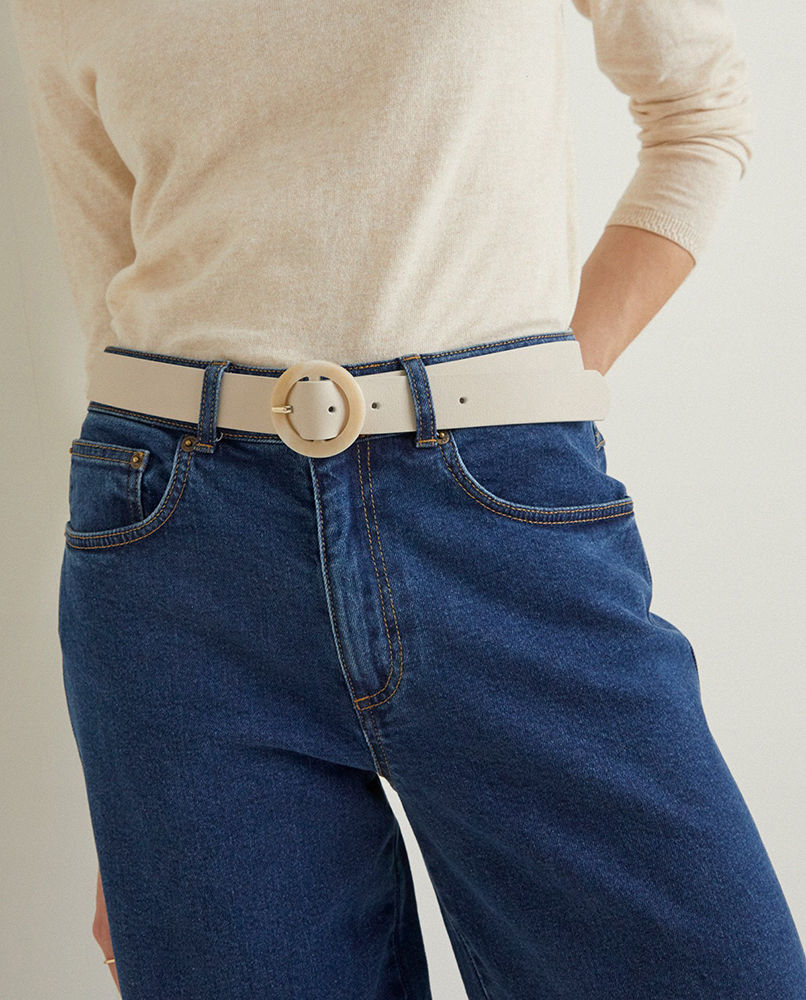 LEATHER BELT BEIGE