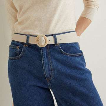 LEATHER BELT BEIGE