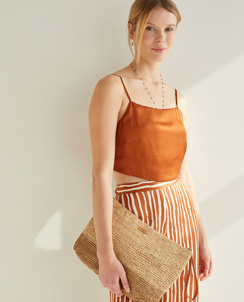 RAFFIA CLUTCH NATURAL