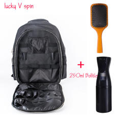 Barber Storage Bag Hairdresser Backpack V  wooden Hair Massager Combs To Promote Blood Circulation V 250ML Spray Bottle