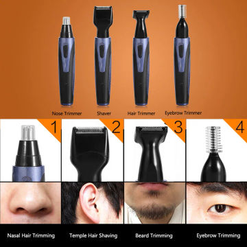 Men Beard Trimmer Nose Trimmer Kit Automatic Rechargable Ear Nose Beard Eyebrows Hair Removal Trimmer Electric Face Shaver Set