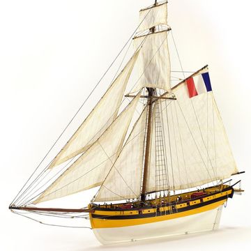 Corsair Cutter Le Renard. 1:50 Wooden Model Ship Kit