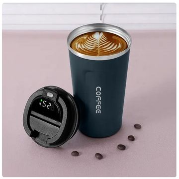 Stainless Steel Smart Coffee Tumbler - Thermos Cup with Intelligent Temperature Display, Portable Travel Mug in 380ml and 510ml Options