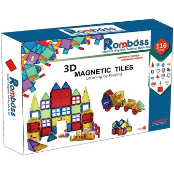 Colorful Magnetic Building Tiles Set - 116 Pieces