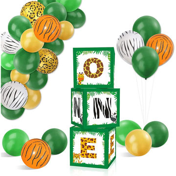 Wild One Balloons Boxes Decoration Safari First Birthday