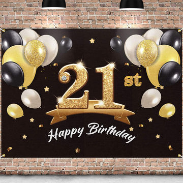 Happy 21st Birthday Banner Backdrop