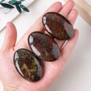 1PC Natural Dragon Blood Stone Hot Compress Stone - Healing Crystal Energy Fingertip Toy for Home Craft Decoration and Gifts