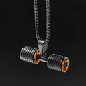  Fitness Dumbbell Pendant Necklace for Men - Workout Jewelry for Gym Enthusiasts