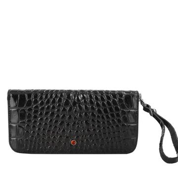 CROCO BLACK women's leather wallet