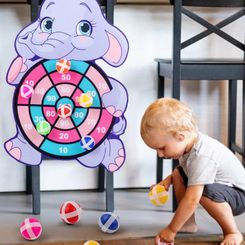 Cartoon Animal Dart Board with Sticky Ball - Rabbit Family Interactive Educational Toy for Children - A Perfect Christmas Gift for Fun