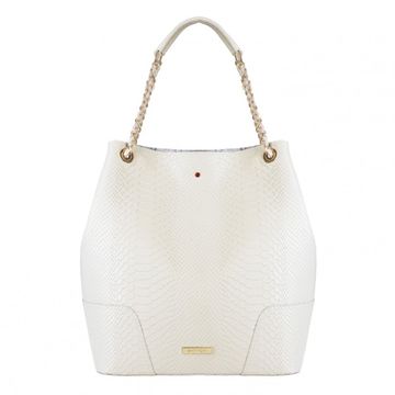 Ladies' leather bag AMELIA OFF WHITE