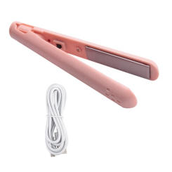 2 In 1 Dual-Purpose Hair Curler, Mini Hair Straightener, Travel Curling Iron,Portable Mini USB Hair Curler