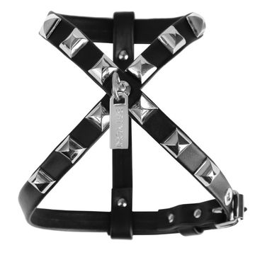 Leather pet harness nappa black