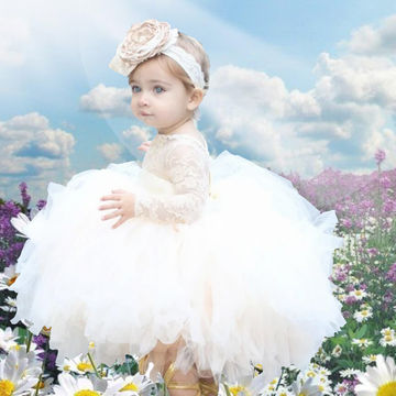Lovely Baby Girl Party Dress Newborn 1st Birthday Lace Tutu Ball Gown Princess Outfit