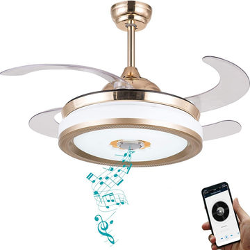 Retractable Bluetooth Ceiling Fan with Speaker