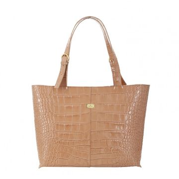 Ladies' leather bag DENIKA CROCO CAMEL