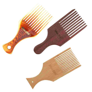 Wooden Comb Set, Afro Pick Hair Lift Combs Natural Wooden Beard Comb Smooth Hair Styling Tool Non- Static Comb Long Detangling