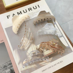 Hairgrip Simple Girls Fashion Transparent Geometric Crab Clips Hair Claws Ponytail Holder Hair Accessories