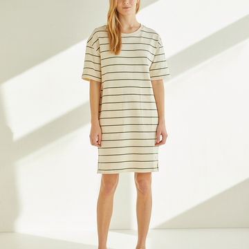 100% COTTON STRIPED DRESS