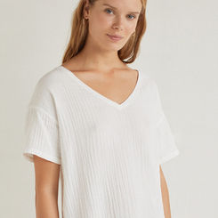 100% COTTON V-NECK T-SHIRT