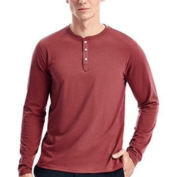 Mens Henley Long Sleeve T Shirts