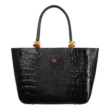 Ladies' DARK SEA croco black leather bag