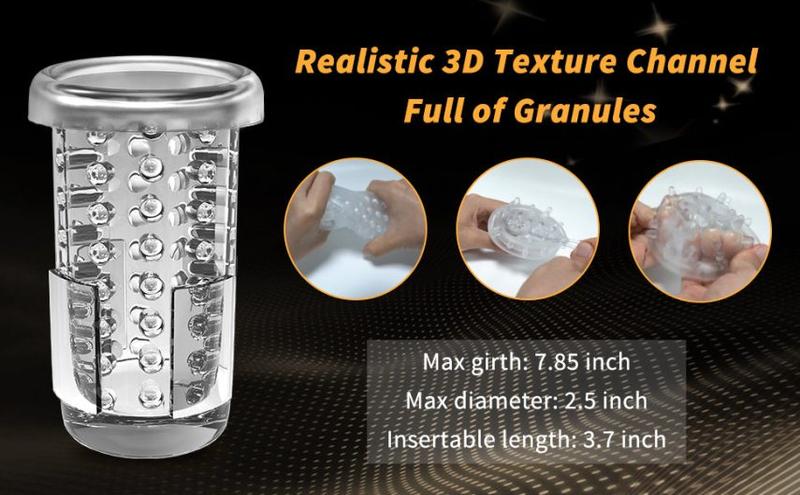 Description Picture 5 of item【HOT】3-in-1 Masturbation Cup Telescopic Suction Vibration