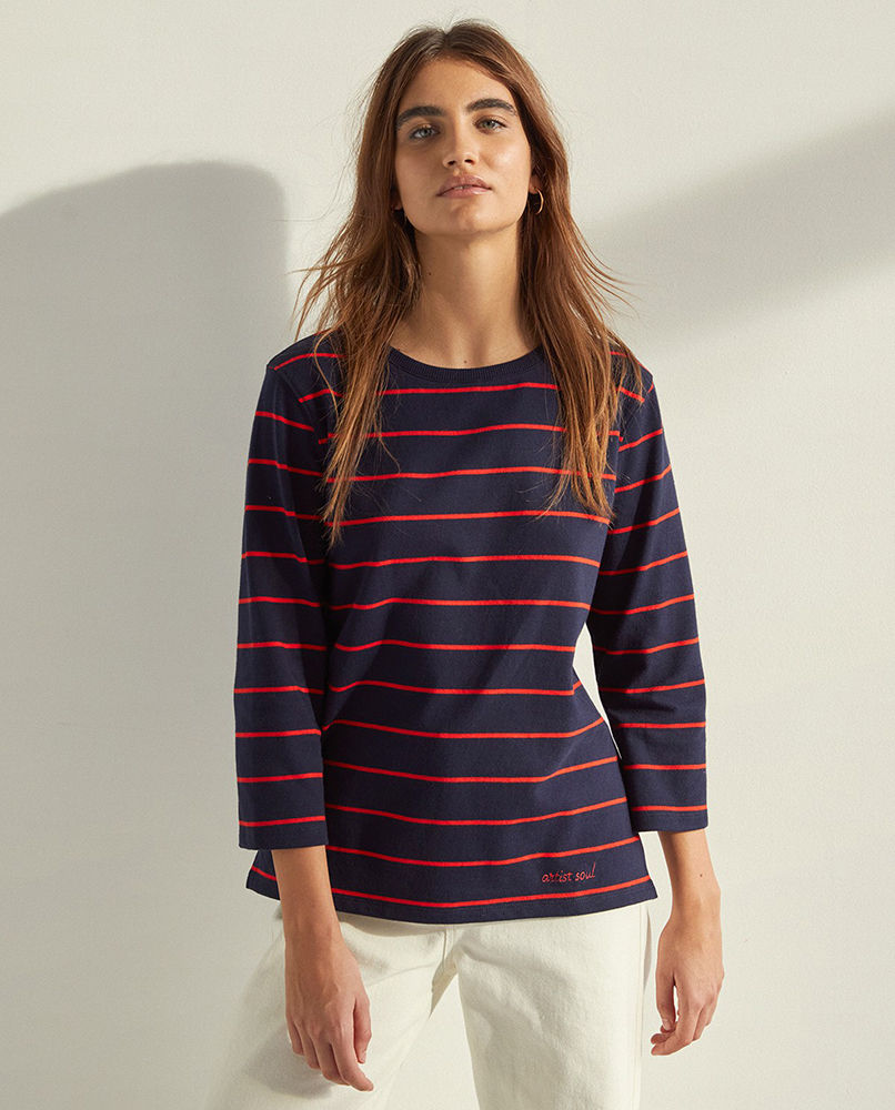 100% COTTON STRIPED T-SHIRT