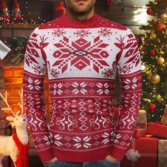 Men's Winter Christmas Fashion European American Pullover Sweater With Crew Neck And Elk's Deer's Pattern