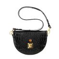 Women's leather bag AMBER croco black