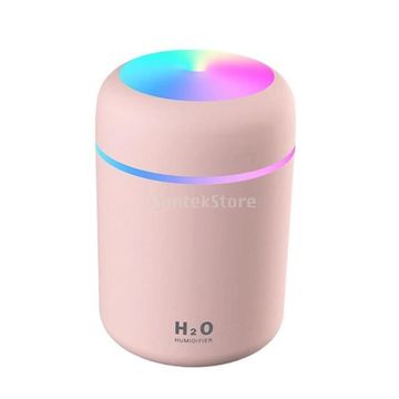 USB Cool Mist Sprayer Portable 300ml Electric Air Humidifier Aroma Oil Diffuser with Colorful Night Light