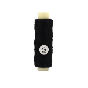 Cotton Thread: Black Diameter 0.15 mm and Length 40 meters