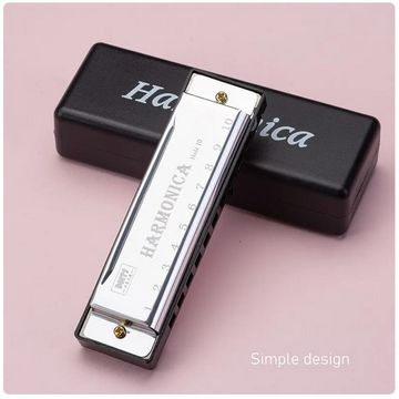 10 Hole Harmonica Mouth Organ - Puzzle Musical Instrument for Beginners - Gift with Copper Core and Resin Harmonica Harp