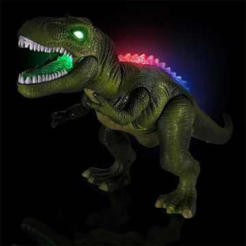 Remote Control T-Rex Dinosaur With LED Light Up, Walking & Roaring Realistic Dinosaur Toys