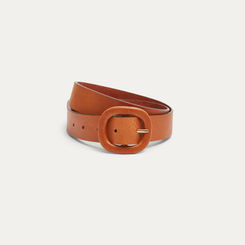 ROUND BUCKLE BELT CAMEL