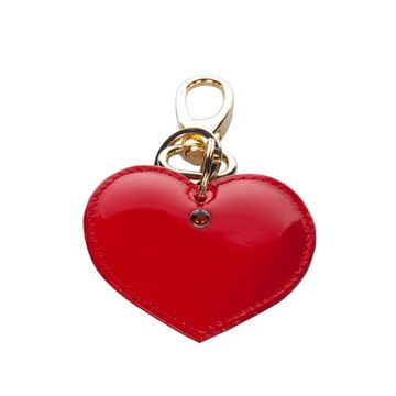 LOVE leather keychain vernice red