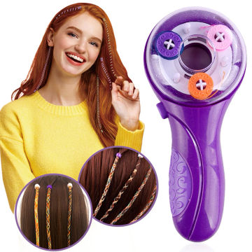 Hair Braider Machine Electric Hair Braider Styling DIY Tool with Hair Hook Rubber Band Hair Braider Tool Salon Toy Child Gifts