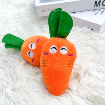 Cute Squeak Toys Chew-Resistant Stuffed Dog Toys Plush Carrot Pet Toy Soft Chew Toys for Small and Medium Dogs