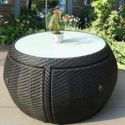 Nordic Leisure Outdoor Garden and Terrace Set Rattan Garden Furniture Sets Creative Round Balcony Table and Chair Five-piece Set